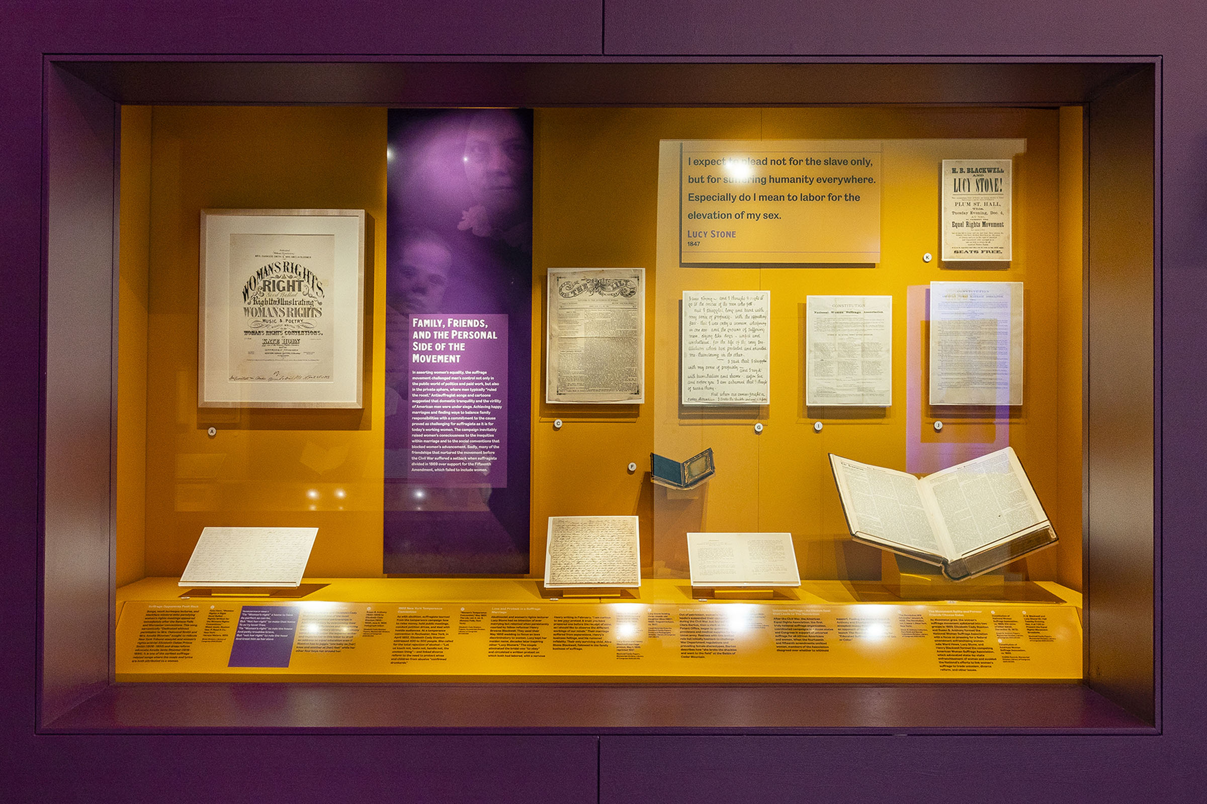 Shall Not Be Denied Exhibition. In addition, P+A incorporated imagery into the case displays, lending greater visual context to the documents on view.